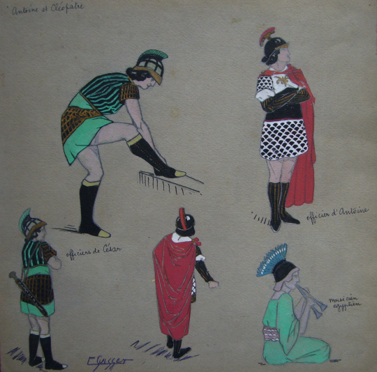 Gaston SUISSE (1896-1988) - Projet de costume pour "Antoine et Cléopatre"